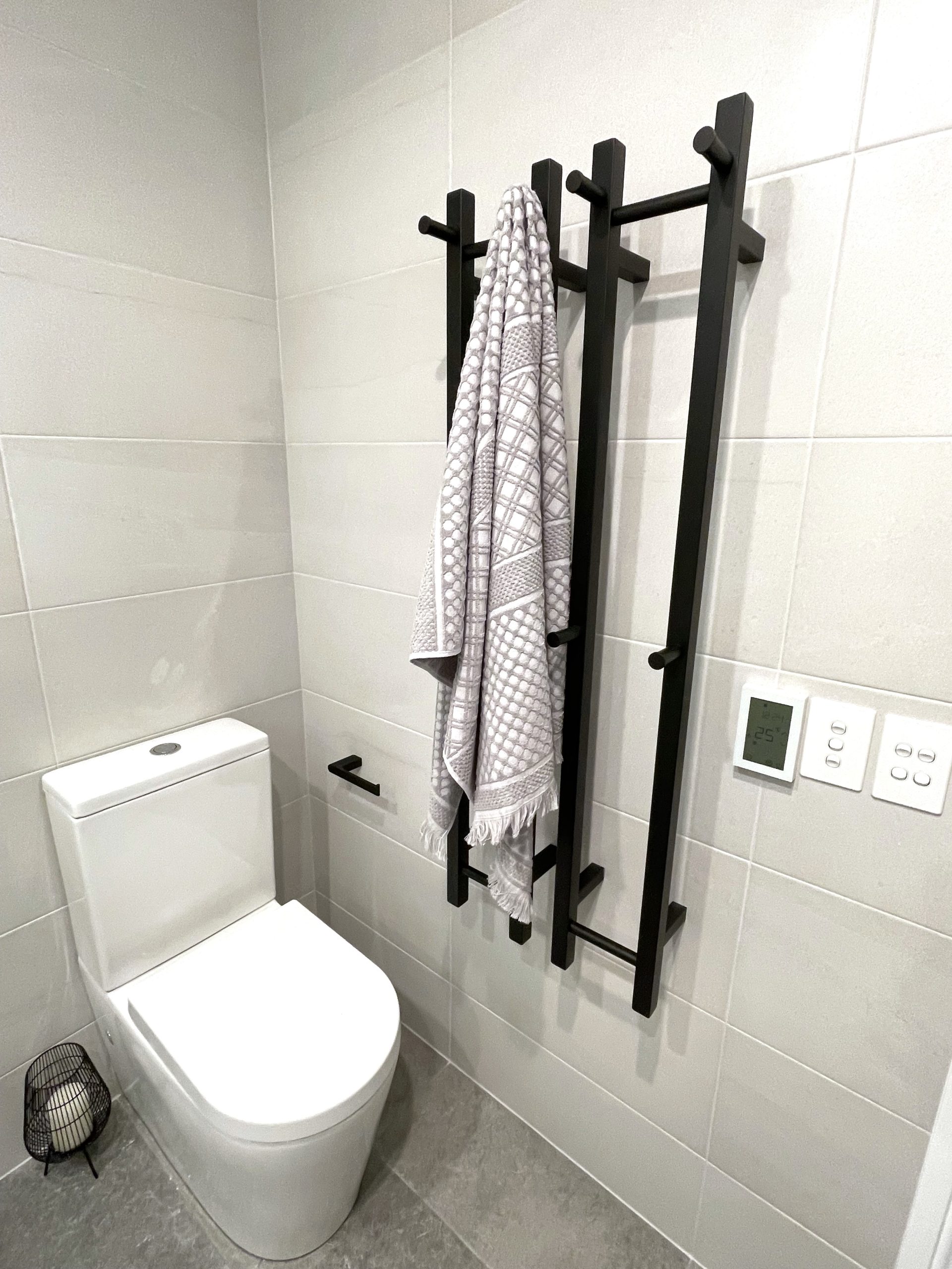 Vertical Heated Towel Rails And Underfloor Heating Thermostat